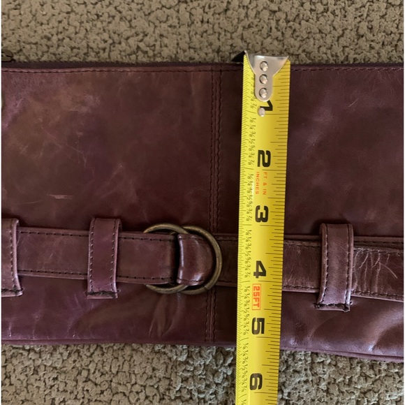 LATICO Purple Genuine Leather Clutch BAG Large Wristlet removable strap handle - Picture 10 of 13